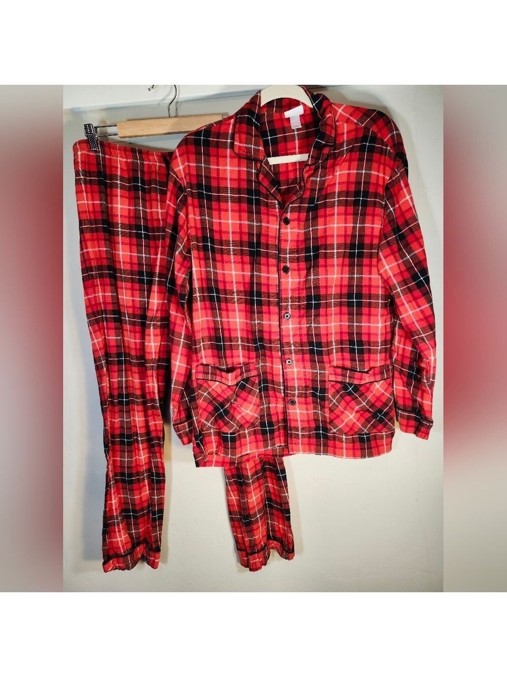 Wondershop Plaid Pajamas Set - Red and Black 100% Cotton Sz M